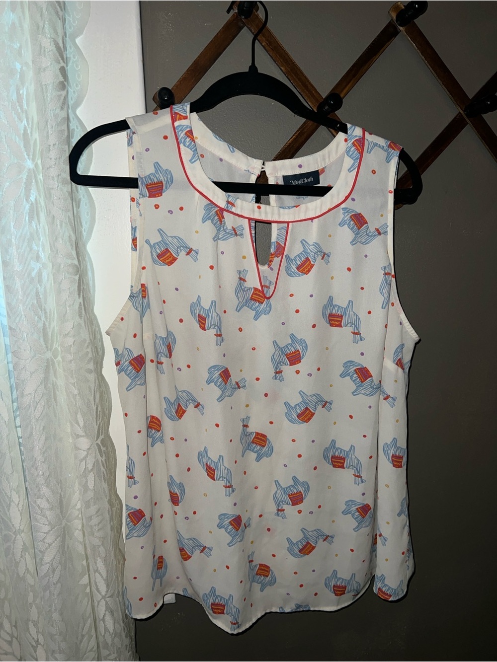 ModCloth Llama Print Sleeveless Blouse – 1X